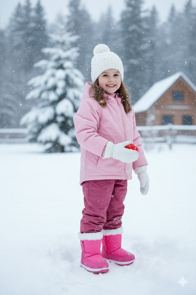 Deniz Terlik Girl's Fur-Lined Warm Snow Boots