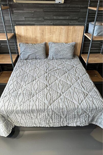 Çeyiz Diyarı Ivy Double Size 220X240 cm Bedspread Gray