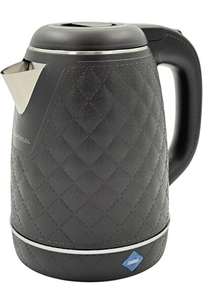 B&D Imperial Electric Kettle, Quilted Black Design, 1.8 L, Modern Style with Silver Trim