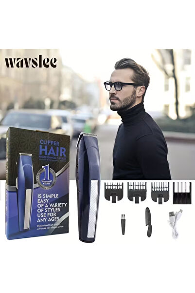 Primo Plus Men's electric shaver, low-noise hair and beard trimmer, complete home grooming kit