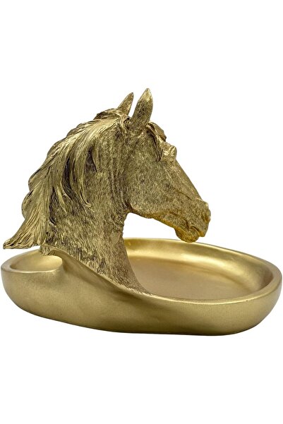 B&D banddtools Horse Head Decorative Tray - Gold-Tone Catchall, Vintage Equestrian Home Decor