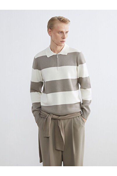 LC Waikiki Lcw Vision Polo Neck Striped Men's Knitwear Sweater