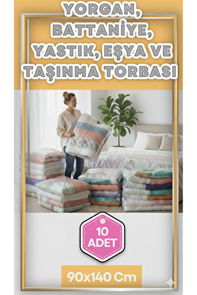 erfa plastik ambalaj 1984'den beri 90x140 Cm 10 Adet 1.Kalite Naylon Torba Büyük Boy Kalın Yorgan Yastık Battaniye Poşeti Eşya Koymalık