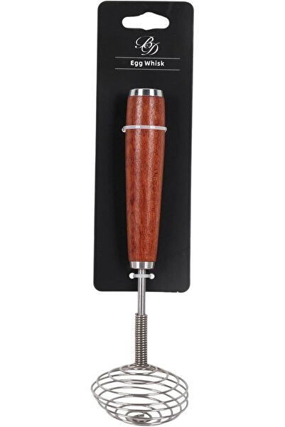 B&D Professional Egg Whisk, Wooden Handle with Stainless Steel Wire Whip, Kitchen Mixing Tool