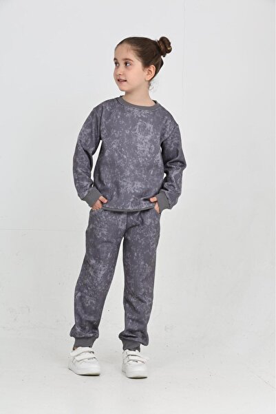 Patriko New Season Winter Inner Fleece Batik Pattern Purple-Green-Grey-Pink Colors Bottom Top Set for Girls and Boys