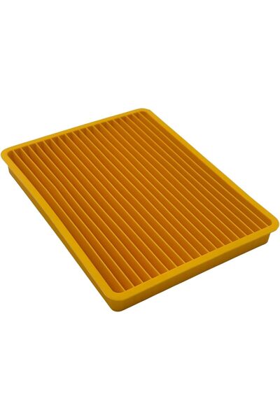 B&D Yellow Ice Cube Tray by banddtools, Ribbed Plastic Freezer Mold, 17.8 × 14.8 × 1.8 cm