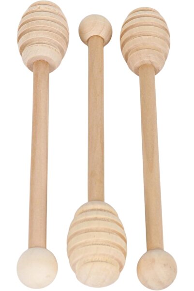 B&D Wooden Honey Dipper Set, Natural Wood, 15cm Length, Traditional Style, 3 Piece