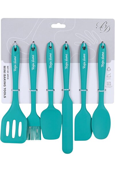 B&D Mini Baking Tools Set, Turquoise 6-Piece Silicone Cooking Tools
