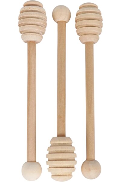 B&D Wooden Honey Dipper Set, Natural Wood, 15cm Length, Traditional Style, 3 Piece