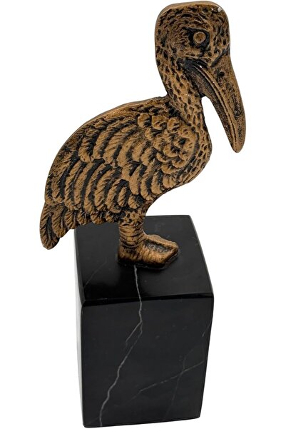 B&D Ornamental Duck Sculpture on Black Marble Base, Bronze Finish, Vintage Home Decor - banddtools