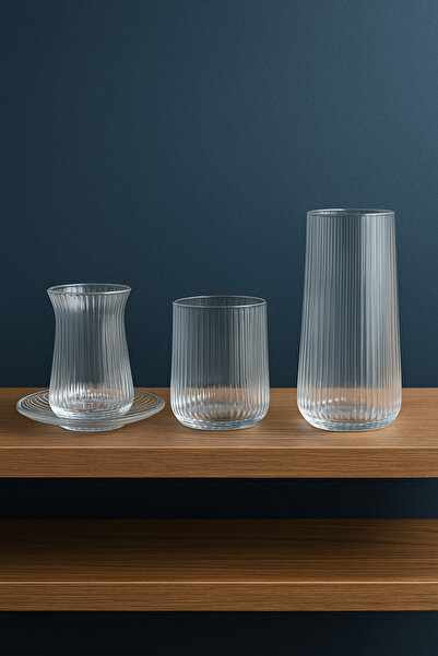 sglass 24 Parça 6 Kişilik Su Takımı, Meşrubat Seti, Çay Bardak Seti