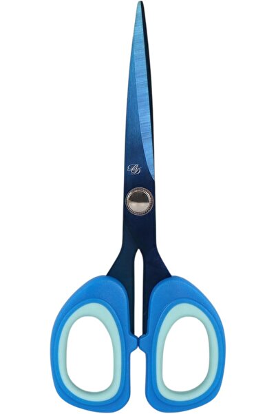 B&D Soft Grip Scissors, Blue and Navy, 175mm Length, Ergonomic Handle Design, Professional Cutting T