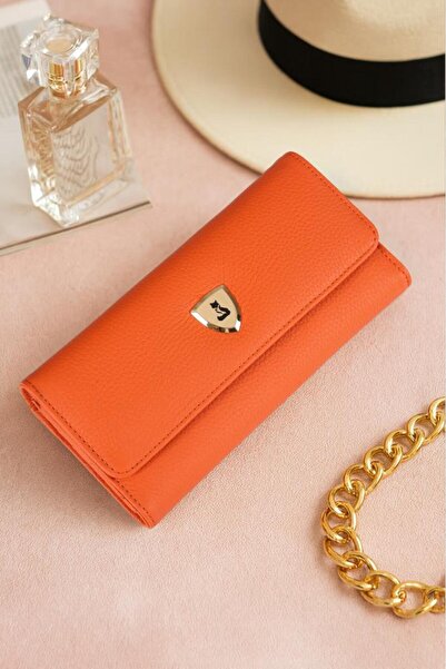 Foxer Alya Genuine Leather Gold Detailed Women's Card Holder and Wallet