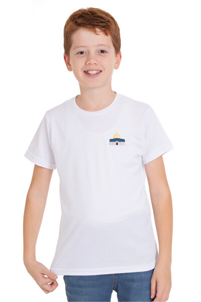 Zaytoon Unisex Children's Short Sleeve T-Shirt with Sahra Embroidery on the Side Color Kubbe