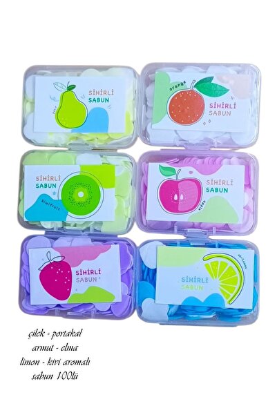 Kezban Tekstil Tek Kullanımlık MEYVE AROMALI Sihirli Sabun Kağıdı,Taşınabilir...