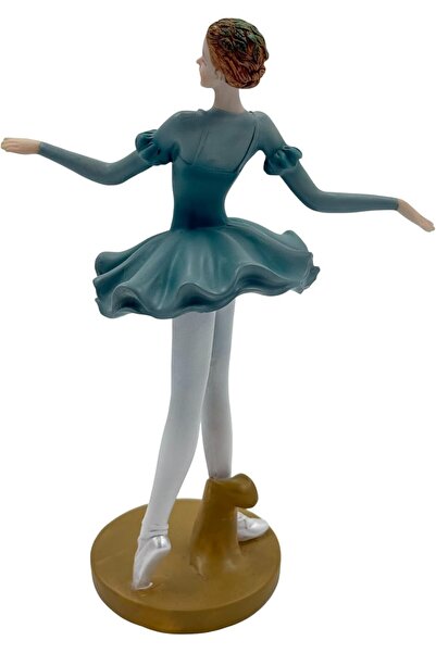 B&D Ballet Figurine, Porcelain Ballerina in Blue Dress on Gold Base
