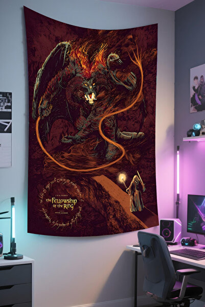 RUGRUMBA Yüzüklerin Efendisi Duvar Örtüsü – Film Temalı, Kaliteli Kumaş, Tape...