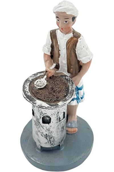 B&D Décor Traditional Handcrafted Ceramic Figurine, Vintage Cook with Stove, Decorative Collectible