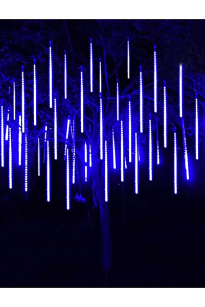 OEM Meteor-style icicle light set, 30 cm, 8 tubes, Blue