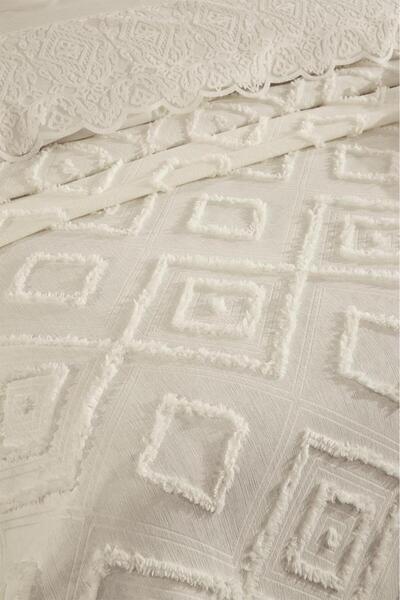 Çeyiz Diyarı Hürrem 10 Piece Dowry Set with Blanket, Cream Color