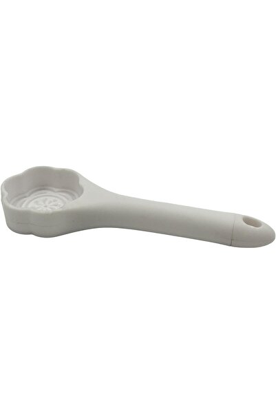 B&D Ceramic Spoon Rest with Floral Pattern – White Decorative Spoon Holder