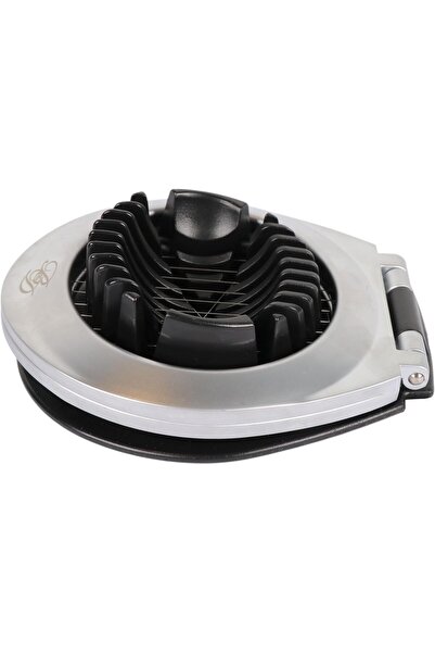 B&D Professional Egg Slicer, Silver and Black, Stainless Steel Wire Cutter with Hinged Design