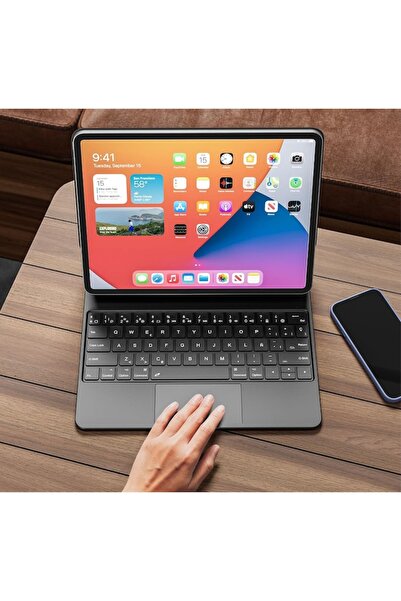 OEM Tastatură magnetică pentru iPad Air 13 M2 (2024) și iPad Pro 12.9, iluminare de fundal în 7 culori, touchpad, aluminiu