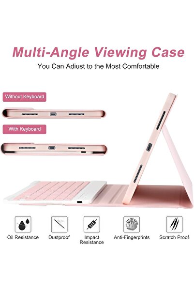 Alstrap iPad Air 11 Inch M2/M3 Air 4/5 10.9 Inch Compatible Wireless Tablet Case with Keyboard and Pencil Holder