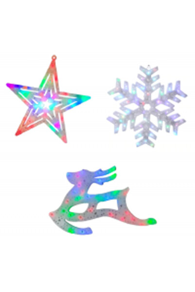 OEM 2 + 1 ΔΩΡΕΑΝ - Χριστουγεννιάτικο Στολίδι Βιτρίνας με Πολύχρωμα Φωτάκια