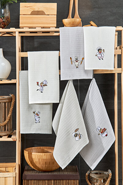 BebeSoft Kahve Köşesi 6'lı Mutfak Havlu Seti (45cmx60cm)