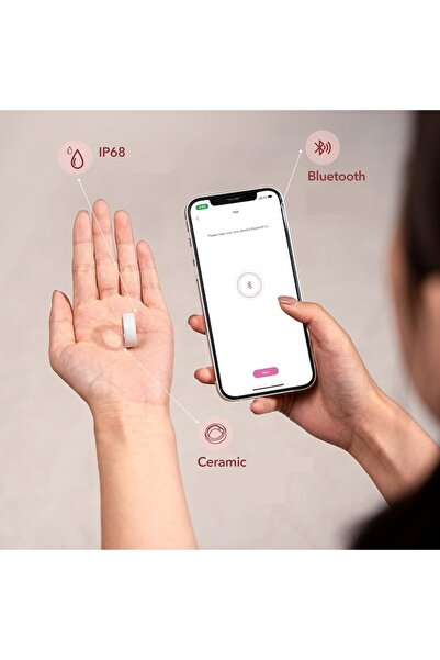 OEM Smart ring for monitoring fertility and ovulation, set with charging station, 5-day battery, white