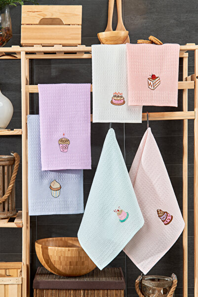 BebeSoft Kahve Köşesi 6'lı Mutfak Havlu Seti (45cmx60cm)