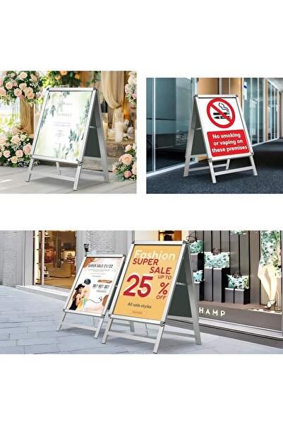 OEM A2 Poster Stand, Aluminum, Snap Frame System, Weather-Resistant, Foldable