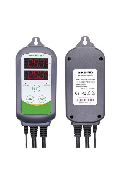 Inkbird ITC-308S Thermoregulator, digital control, LCD, -50°C to 99°C, for heating and cooling
