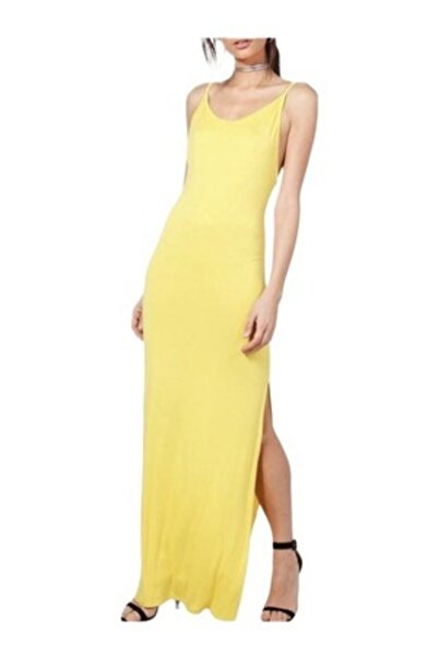 OEM Rochie low scoop back maxi, Galbena, 40 EU