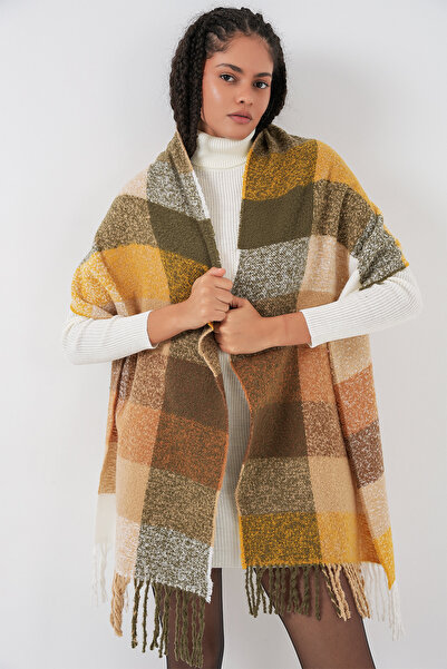 Merterium Women's Soft Textured Thick Shawl Scarf 1311 - Mustard