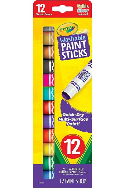 Crayola Washable Quick-Drying Paint Markers for Kids, Assorted Colors, 12 Count