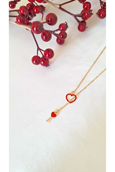 SOUL BY A&B Red Heart Key Necklace Love Necklace Christmas Stylish Necklace
