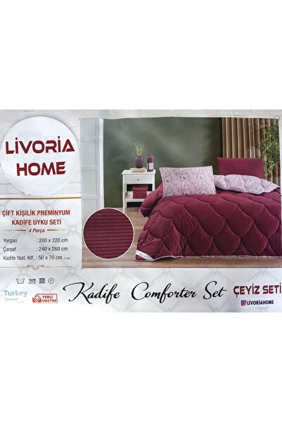 livoriahome collections www.livoriahome.com Preminyum Kadife Çift Kişilik Uyku Seti