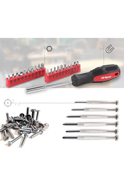 Hi-Spec 53-piece tool set for home and office with compact storage case, multicolor