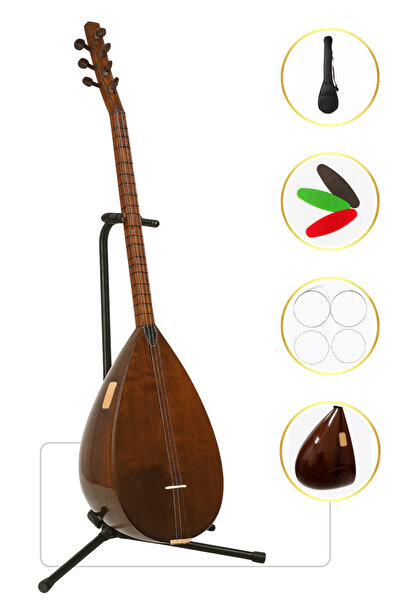 YANKI YB-40MP Profesyonel Kısa Sap Bağlama Maun Saz (Kılıf, Yedek Tel, Mızrap Hediyeli)