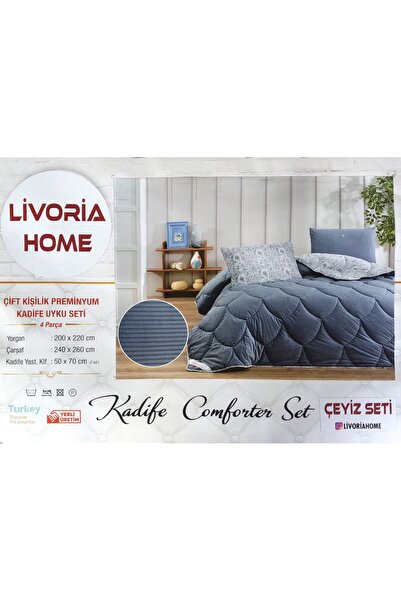 livoriahome collections www.livoriahome.com Preminyum Kadife Çift Kişilik Uyku Seti