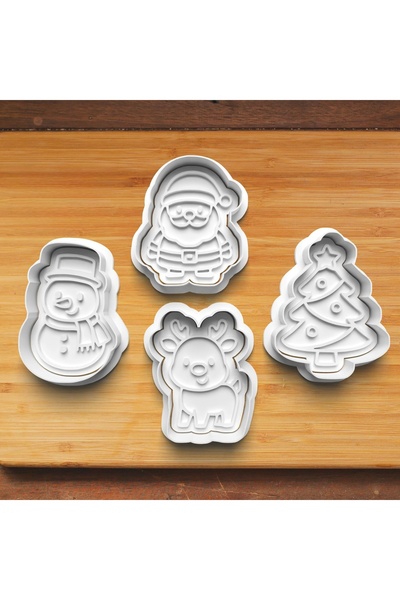 Hobist مجموعة من 4 قوالب للكوكيز والعجينة السكرية لرأس السنة الجديدة 2026