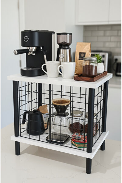 PEKA Metal Kapaklı 2 Raflı Kahve Köşesi ve Tezgah Üstü Baharat Rafı – Çok Ama...