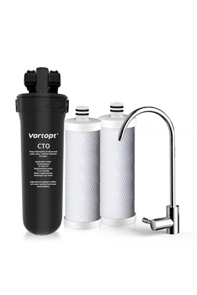 OEM Under-sink water filtration system, 19,000 gallons, 2 filters, compact, easy to install