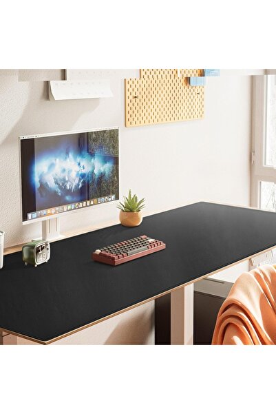 OEM Desk mat, 180x60 cm, leather, black, set
