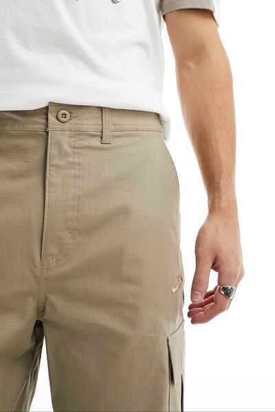 Nike Beige Canvas Cargo Pants with Woven Trousers Design