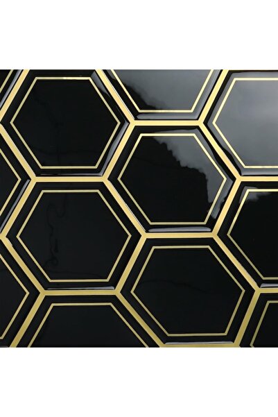 OEM Set de 20 de autocolante decorative 3D VaryPaper, hexagonale, 30,5x30,5 cm, rezistente la umiditate, negre