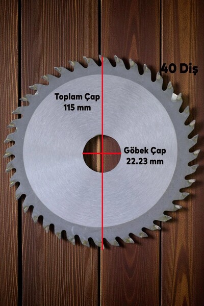 MH MiniHediye Daire Testere Bıçağı Ağaç Odun Ahşap Sunta Kesme Testeresi 115mm 40 Diş Matkap Aparatı