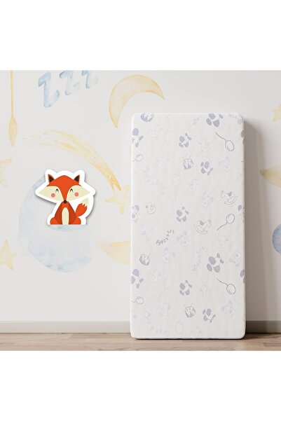 OEM Saltea copii Sweety Fox, 60x120 cm, 11 cm grosime, alb